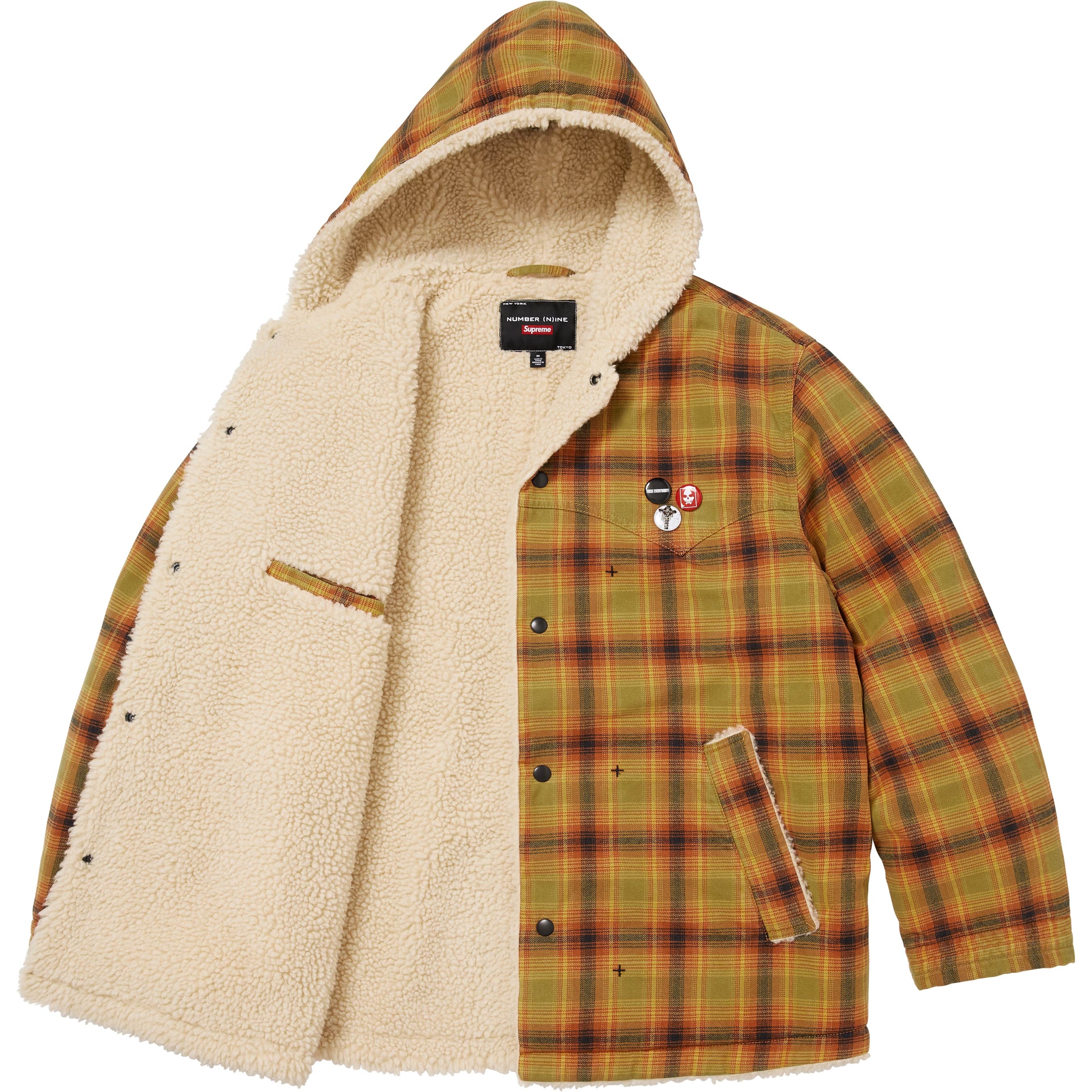 Supreme®/Number (N)ine® Faux Shearling Hooded Coat view 9